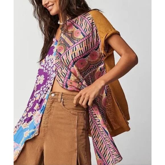 Free People Pick Your Scarf Linen Blend Tunic Top Size M - Picture 12 of 12